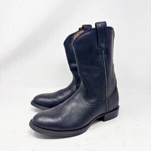 Ariat Heritage Mens Size‎ 8B/39 Black Leather Western Roper Boots Style 14501